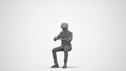 3D human model boy kids, photogrammetry scanned person for archviz, three-quarter front view render