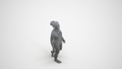realistic 3D people woman sport, render-ready for V-Ray and Corona, FBX OBJ, wireframe three-quarter view
