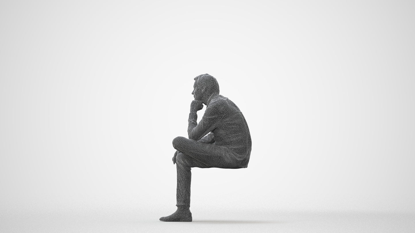 3D scanned man business, photorealistic archviz people for Enscape and SketchUp, square thumbnail