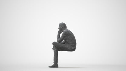 3D scanned man business, photorealistic archviz people for Enscape and SketchUp, square thumbnail