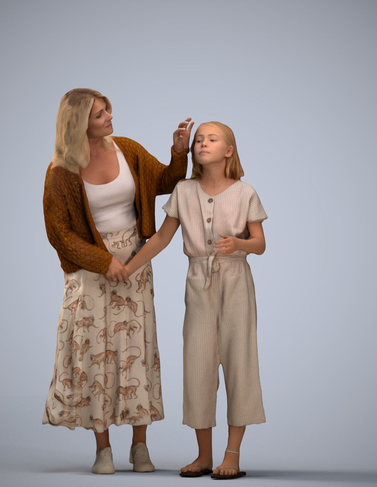 3D people model girl casual kids, scanned human for 3ds Max rendering