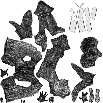 scanned 3D man business, photogrammetry people for Enscape and V-Ray, wireframe top-down view