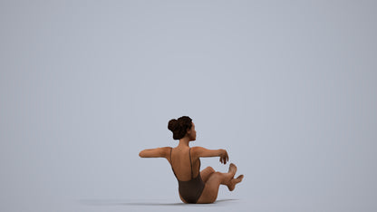 realistic 3D human woman pool, archviz people FBX OBJ for Blender, side view render
