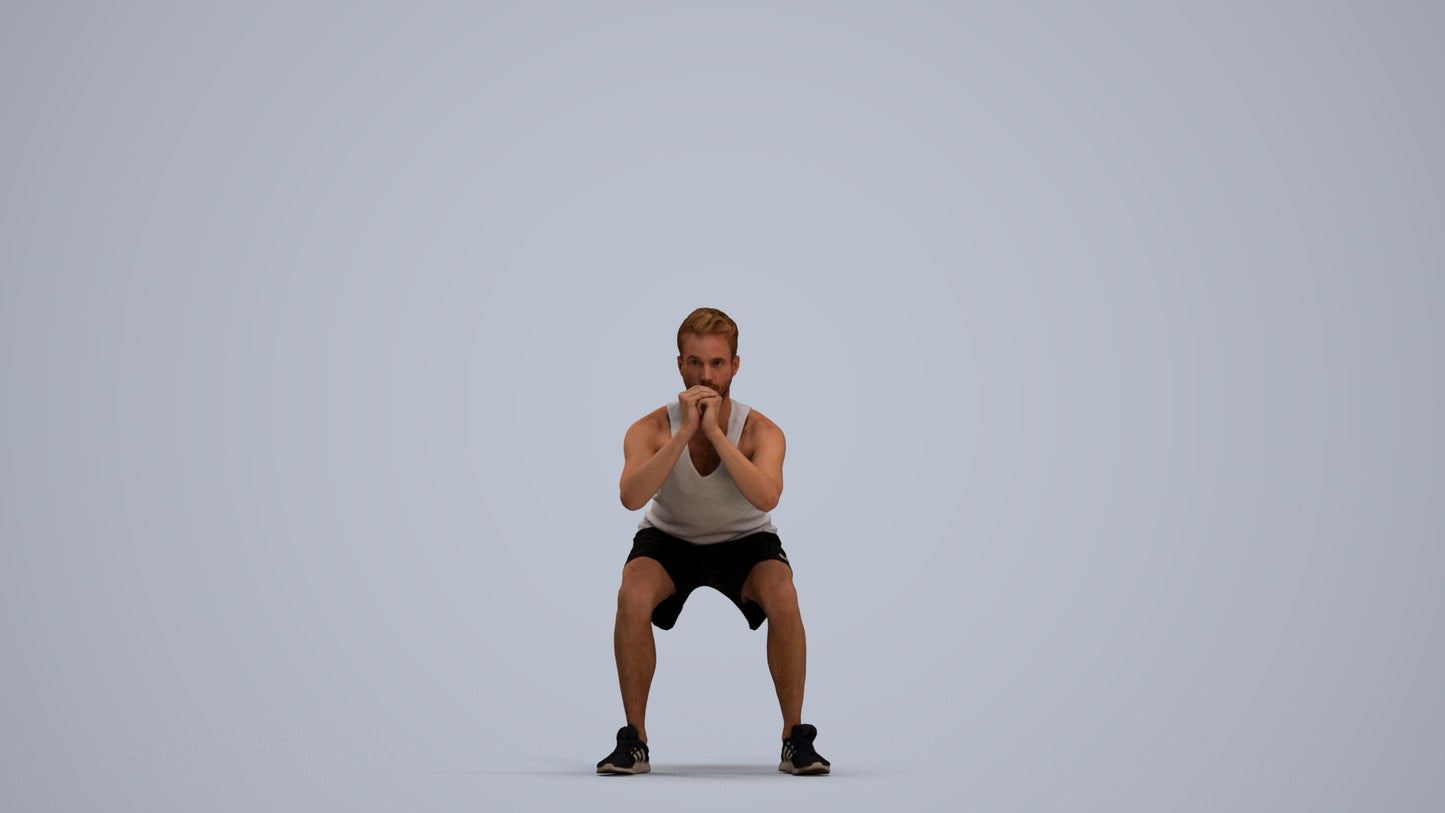 photogrammetry 3D man sport, realistic human model archviz FBX, standing pose render