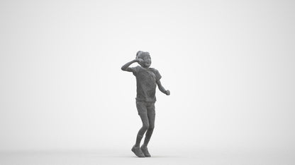 photogrammetry 3D girl casual kids, realistic human model archviz FBX, three-quarter front view render