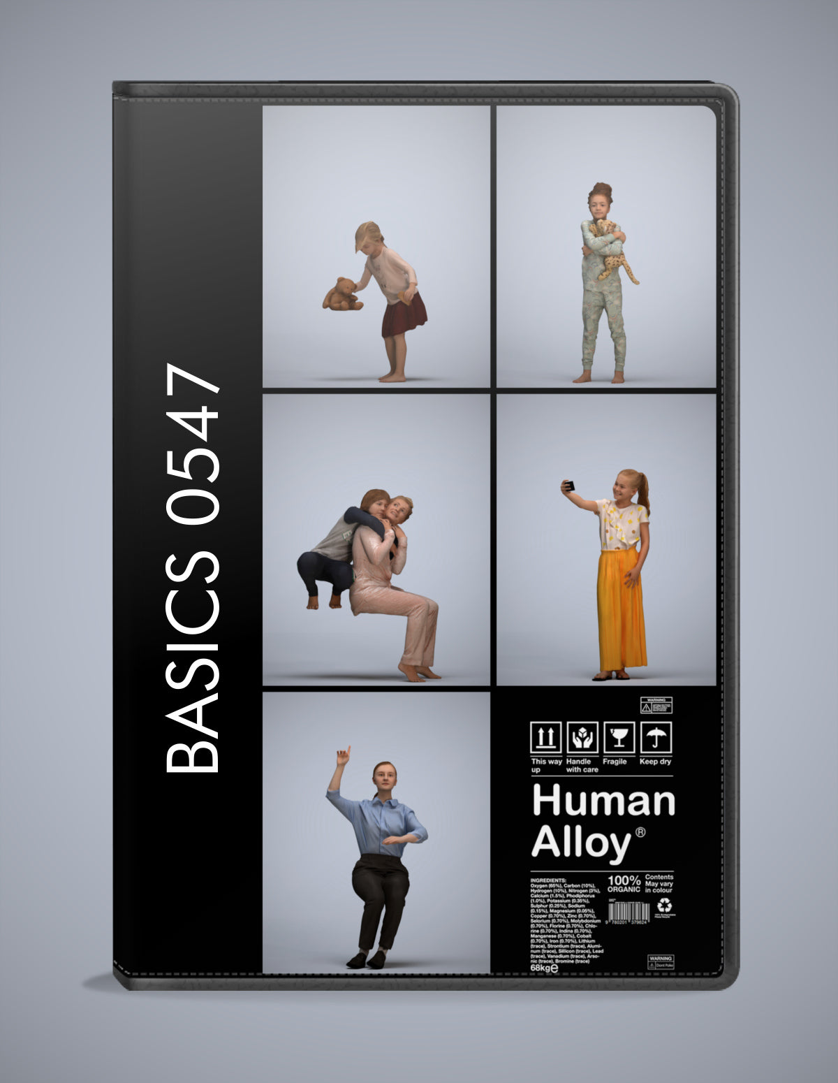 3D human models kids bundle, 5 photogrammetry scanned people for archviz