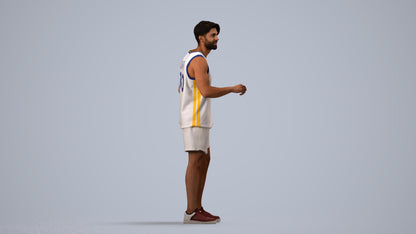 realistic 3D people man sport standing, render-ready for V-Ray and Corona, FBX OBJ, side view render