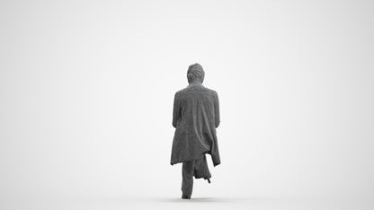 realistic 3D woman business sitting, scanned archviz people for Blender and 3ds Max, wireframe front view