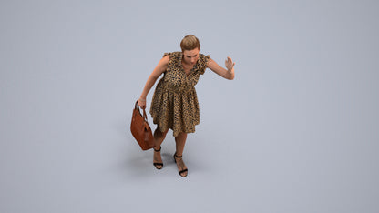 realistic 3D people woman casual standing, render-ready for V-Ray and Corona, FBX OBJ, back view render
