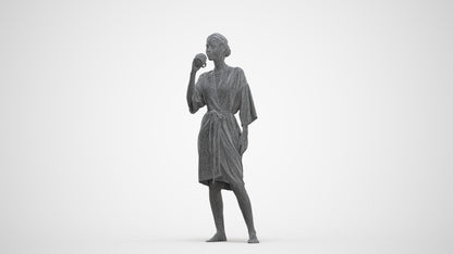 realistic 3D human woman bathroom, archviz people FBX OBJ for Blender, three-quarter front view render