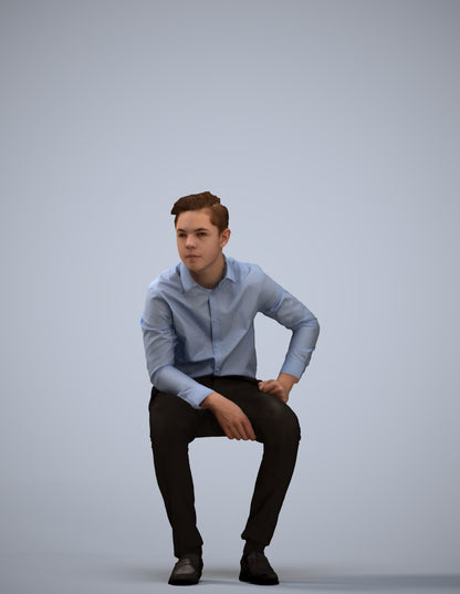 3D scanned boy kids, photorealistic archviz people for Enscape and SketchUp