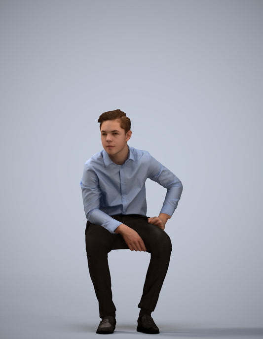 3D scanned boy kids, photorealistic archviz people for Enscape and SketchUp