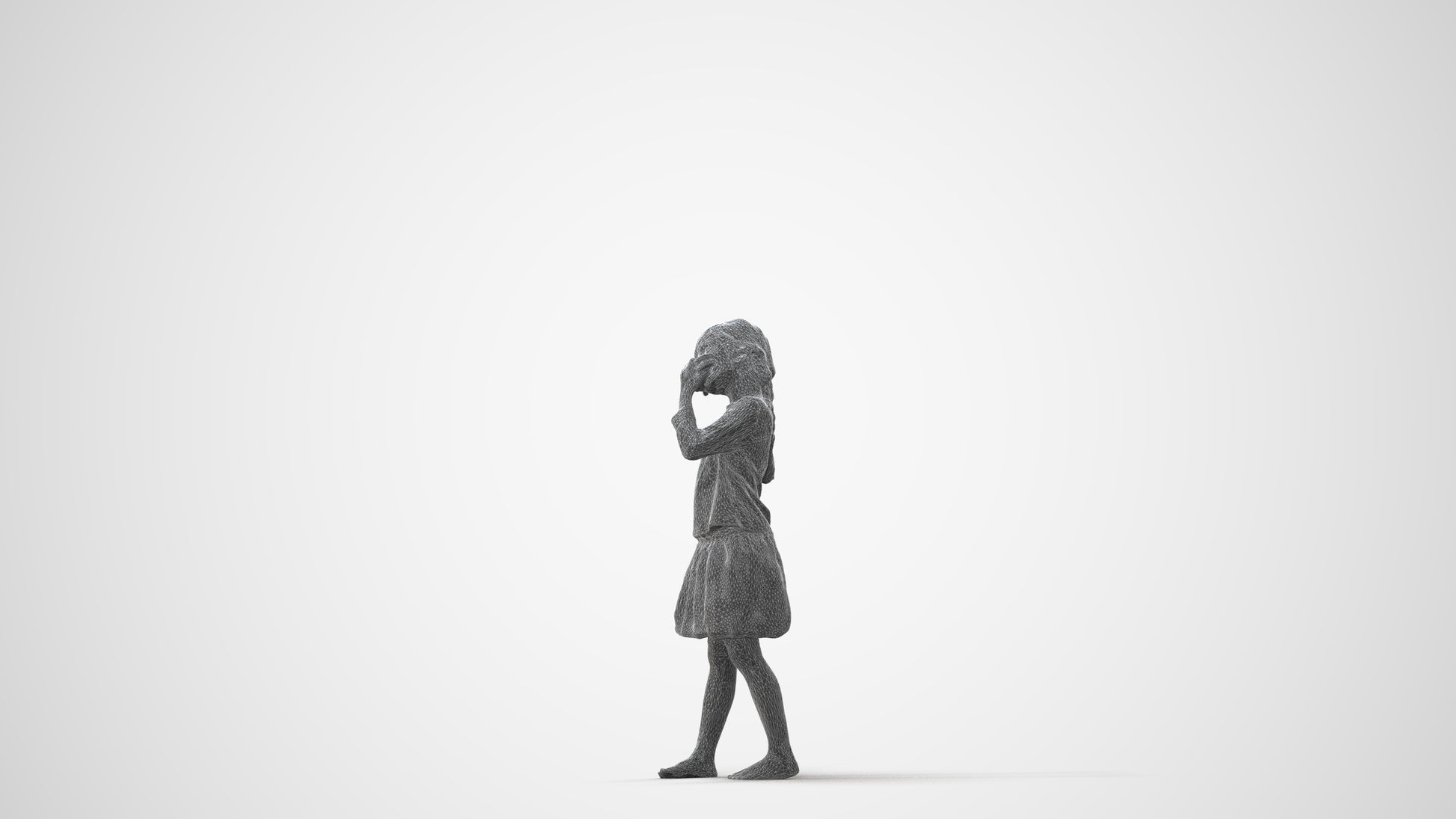 photogrammetry 3D girl kids, realistic human model archviz FBX, square thumbnail