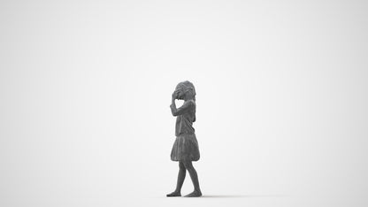 photogrammetry 3D girl kids, realistic human model archviz FBX, square thumbnail