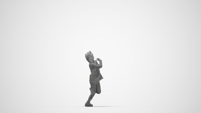 3D scanned girl kids casual, photorealistic archviz people for Enscape and SketchUp, wireframe back view