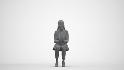 scanned 3D woman business, photogrammetry people for Enscape and V-Ray, three-quarter front view render