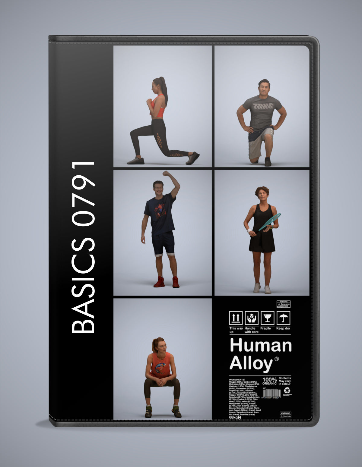 realistic 3D people sport set, 5 render-ready models for V-Ray and Corona