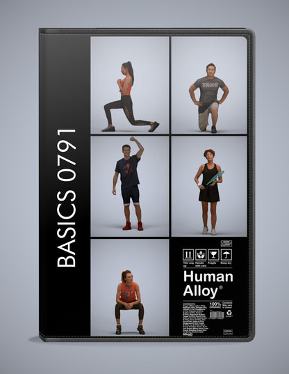 realistic 3D people sport set, 5 render-ready models for V-Ray and Corona