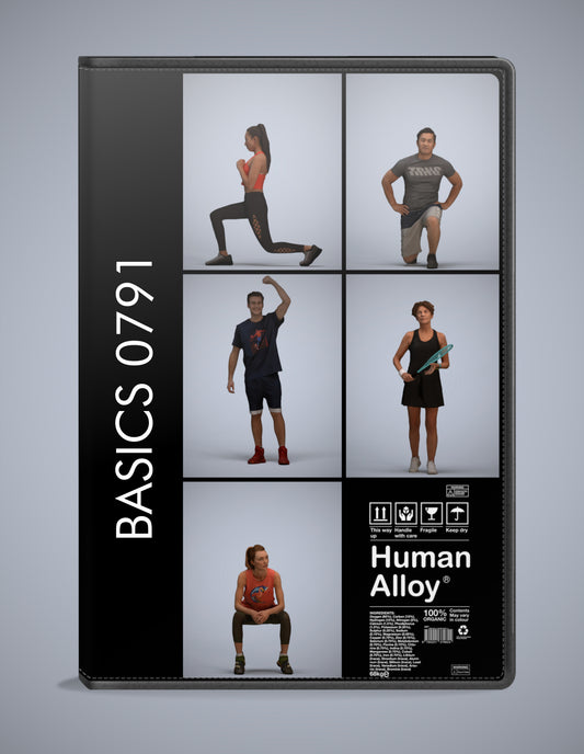 realistic 3D people sport set, 5 render-ready models for V-Ray and Corona