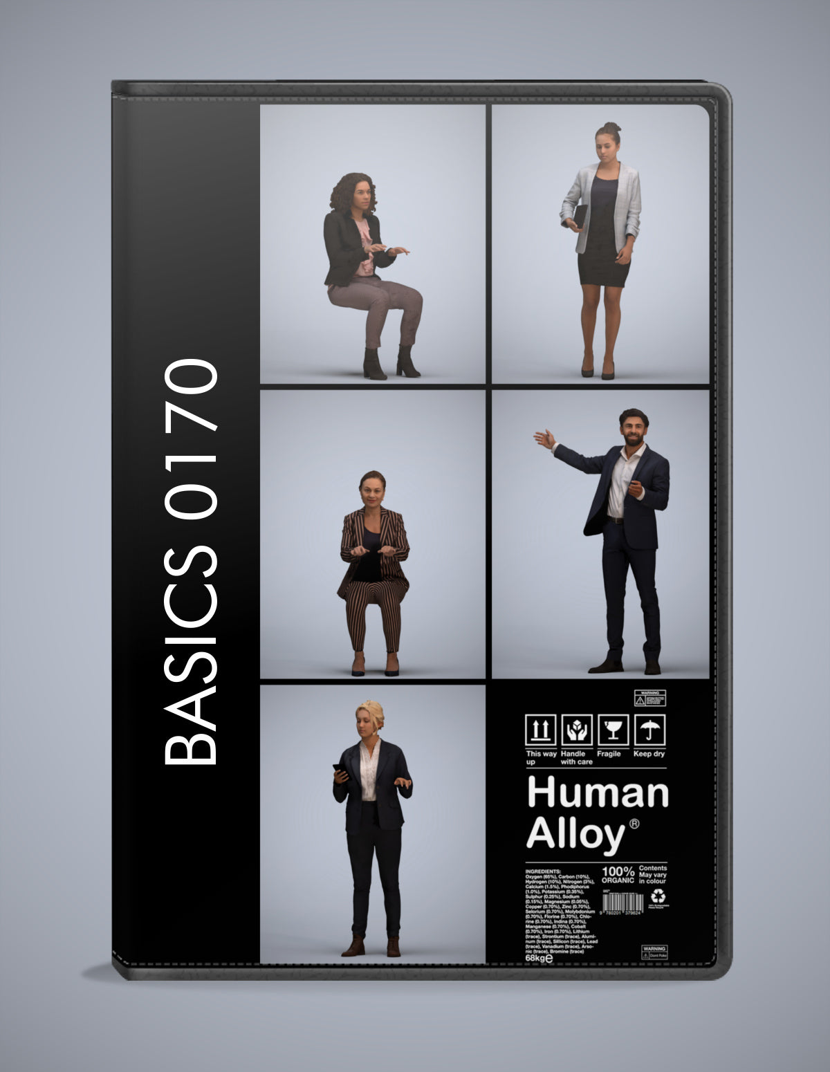 photogrammetry 3D people business collection, 5 realistic human models archviz FBX