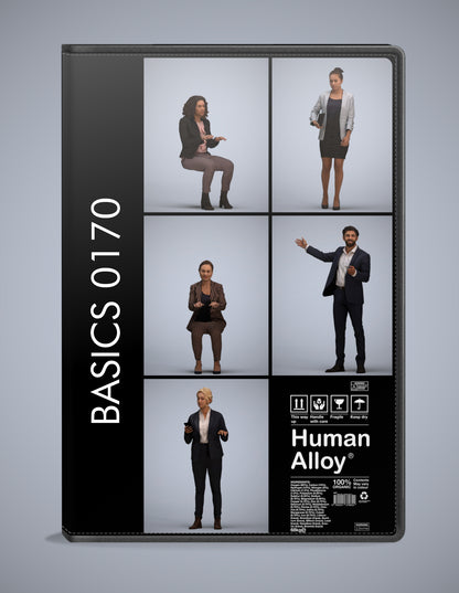 photogrammetry 3D people business collection, 5 realistic human models archviz FBX