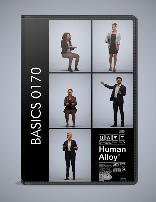 photogrammetry 3D people business collection, 5 realistic human models archviz FBX
