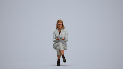 realistic 3D human woman business, archviz people FBX OBJ for Blender, standing pose render