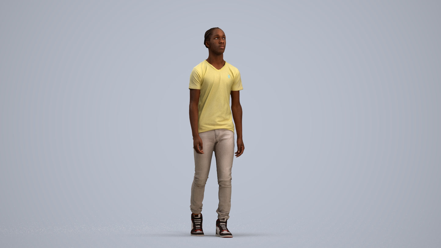 realistic 3D people boy casual kids, render-ready for V-Ray and Corona, FBX OBJ, standing pose render