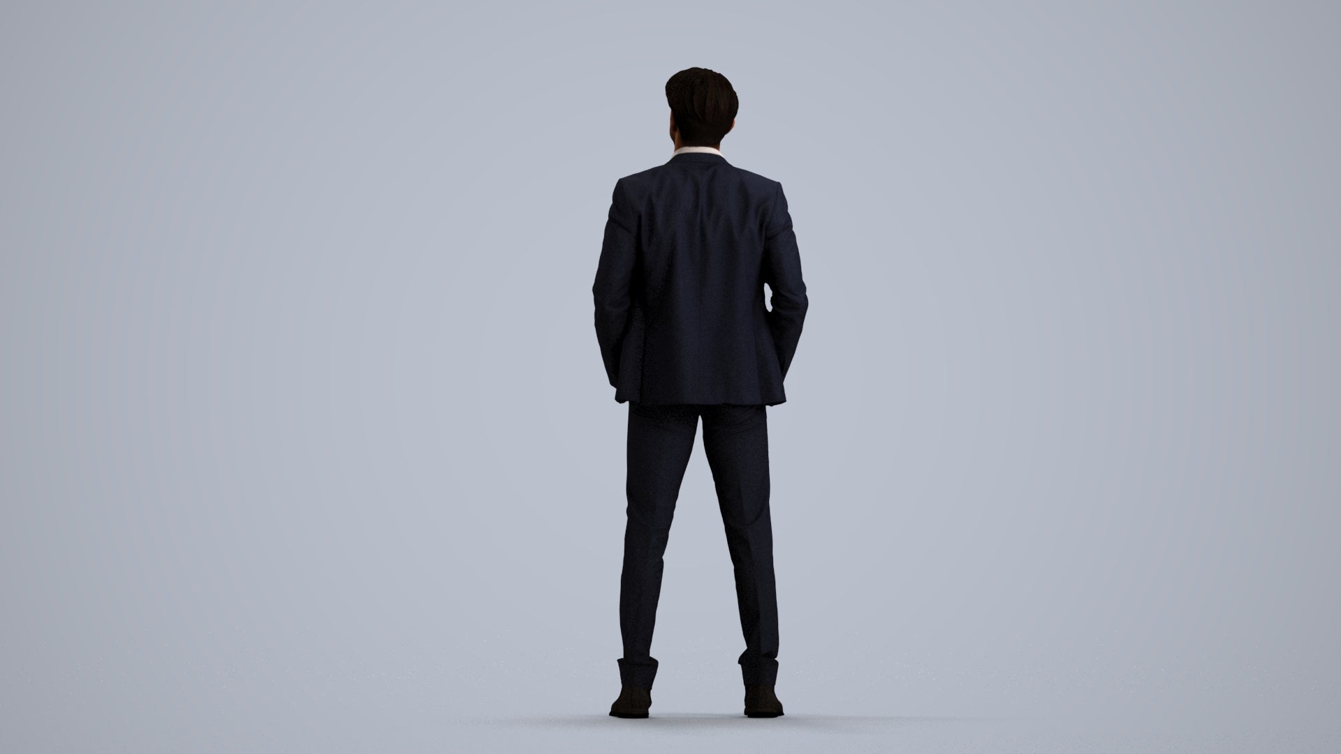 scanned 3D man business, photogrammetry people for Enscape and V-Ray, front view render
