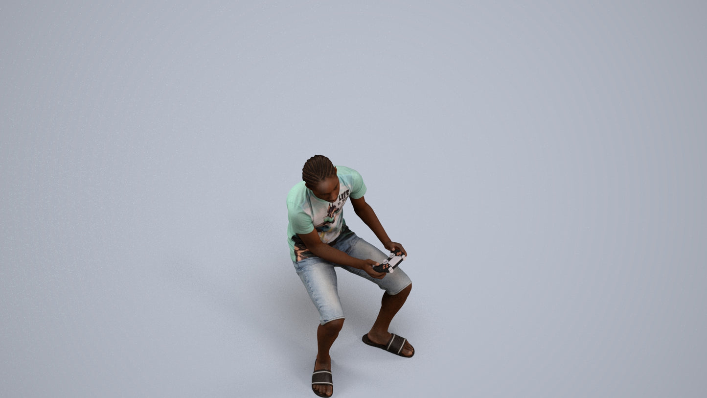 photogrammetry 3D boy casual kids, realistic human model archviz FBX, back view render