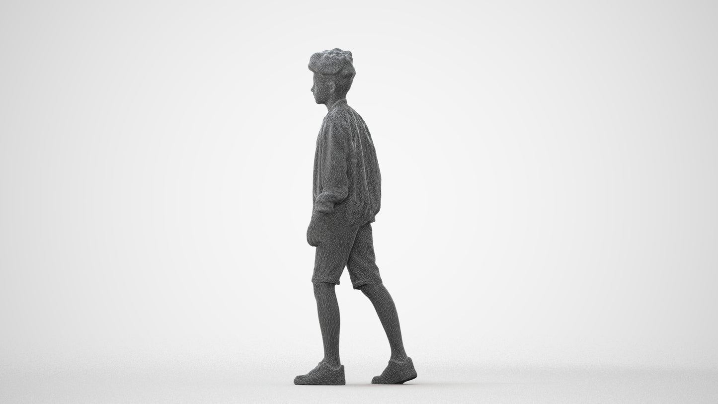 realistic 3D human boy casual kids, archviz people FBX OBJ for Blender, square thumbnail