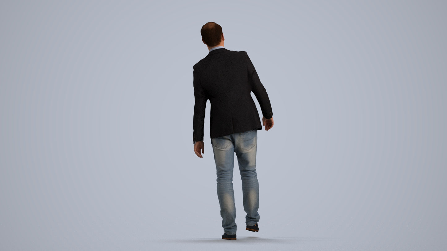 realistic 3D people man business, render-ready for V-Ray and Corona, FBX OBJ, front view render