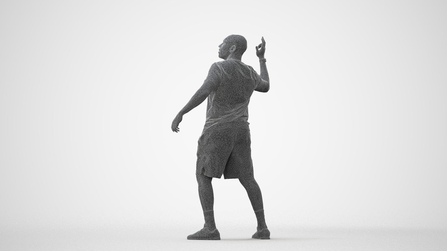 photogrammetry 3D man sport, realistic human model archviz FBX, square thumbnail