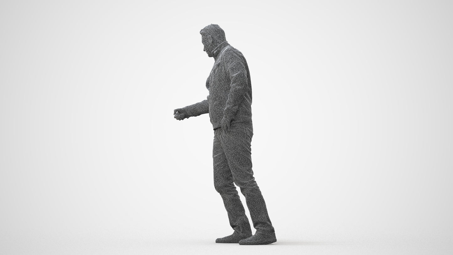 realistic 3D human man casual door, archviz people FBX OBJ for Blender, square thumbnail