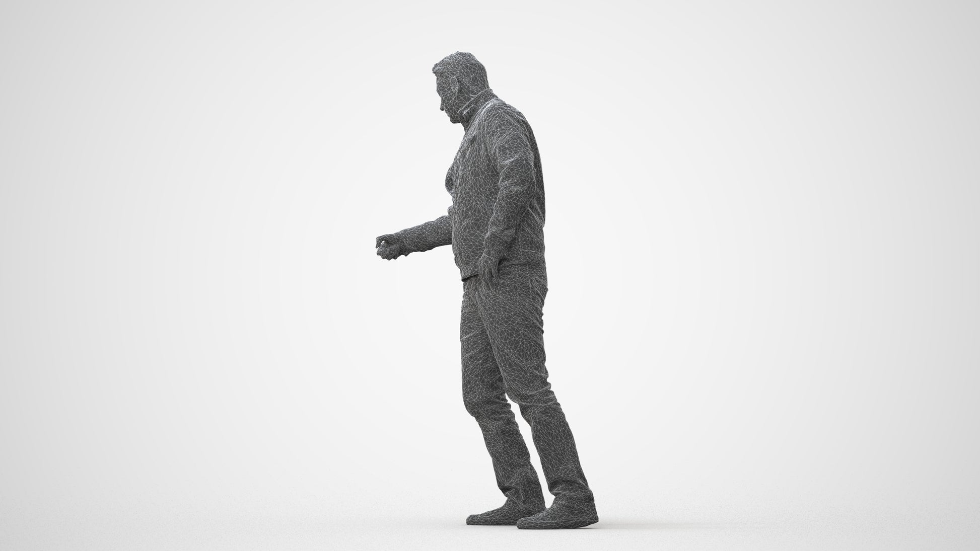 realistic 3D human man casual door, archviz people FBX OBJ for Blender, square thumbnail