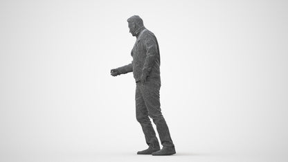 realistic 3D human man casual door, archviz people FBX OBJ for Blender, square thumbnail