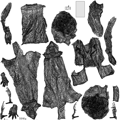 3D people model woman business standing, scanned human for 3ds Max rendering, wireframe top-down view