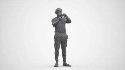 photogrammetry 3D man casual standing, realistic human model archviz FBX, three-quarter front view render
