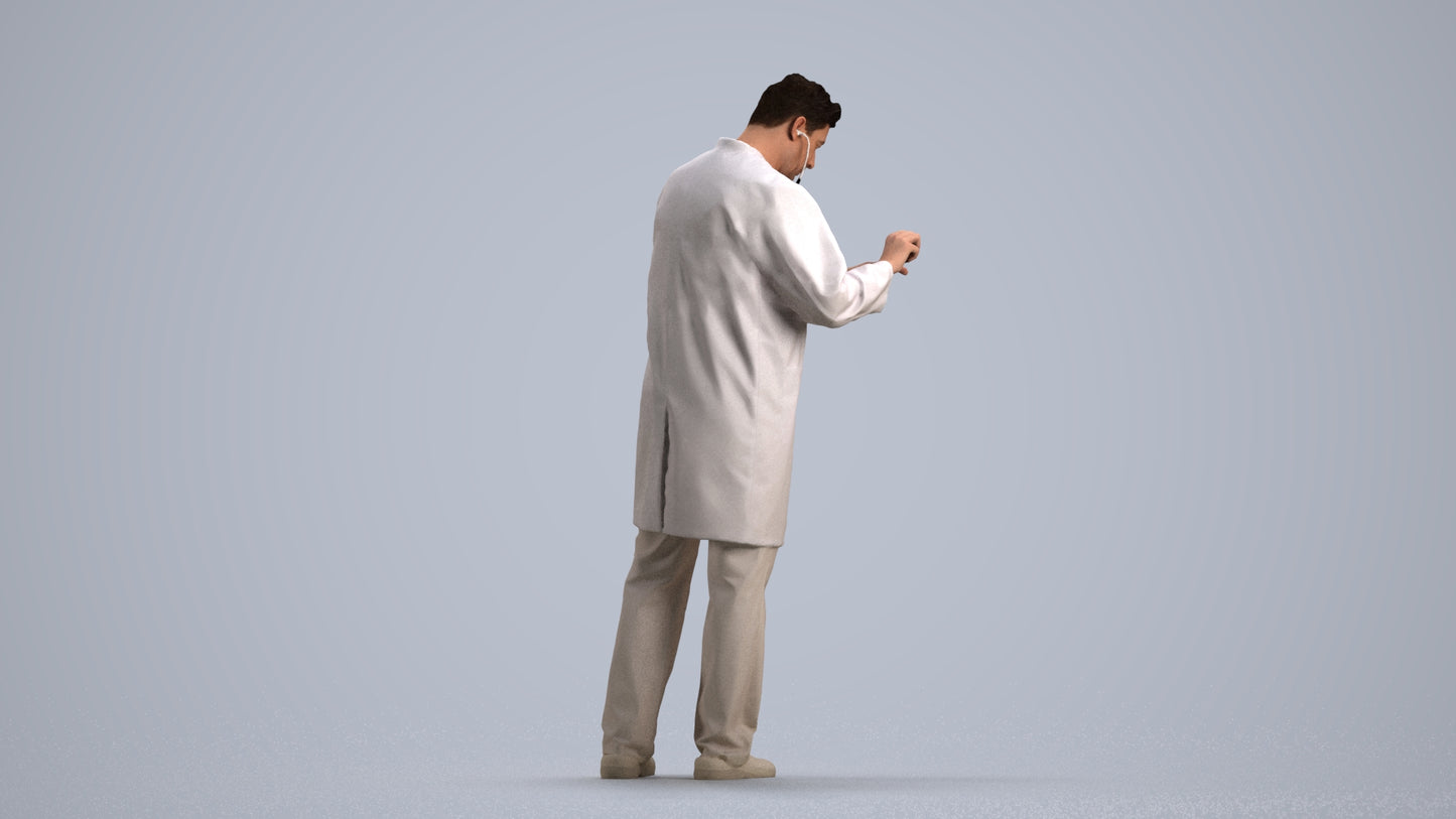 realistic 3D people man medical, render-ready for V-Ray and Corona, FBX OBJ, front view render