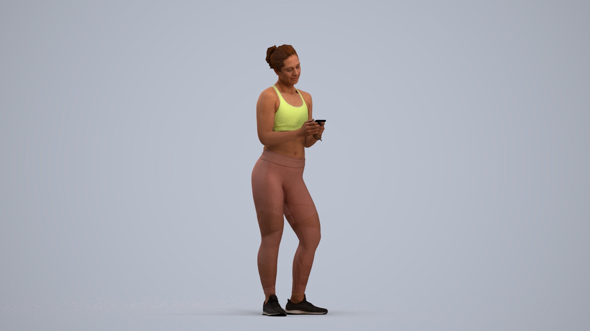 scanned 3D woman sport, photogrammetry people for Enscape and V-Ray, standing pose render