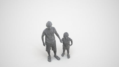 realistic 3D human boy casual kids, archviz people FBX OBJ for Blender, wireframe three-quarter view