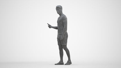 realistic 3D human man casual standing, archviz people FBX OBJ for Blender, three-quarter front view render