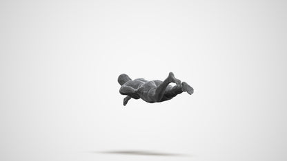 3D human model man sport pool, photogrammetry scanned person for archviz, wireframe front view
