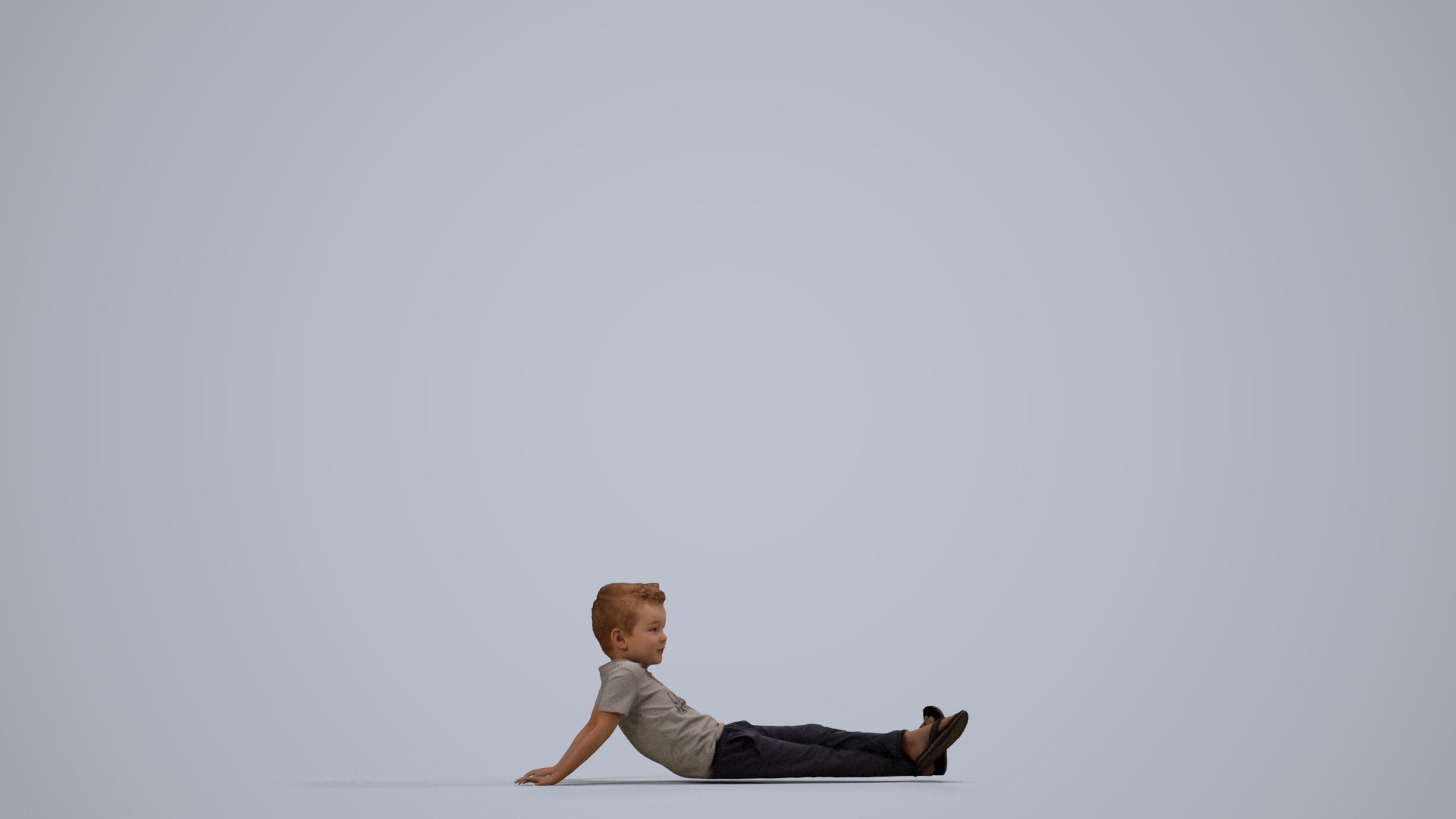 photogrammetry 3D boy casual kids, realistic human model archviz FBX, side view render