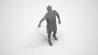 3D human model man sport, photogrammetry scanned person for archviz, wireframe three-quarter view