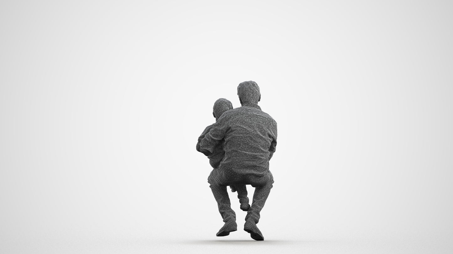 3D people model boy casual kids, scanned human for 3ds Max rendering, wireframe front view