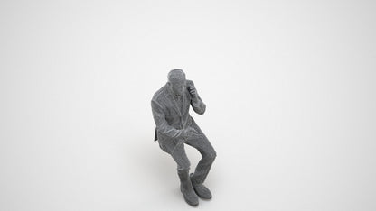 photogrammetry 3D man business shopping, realistic human model archviz FBX, wireframe three-quarter view