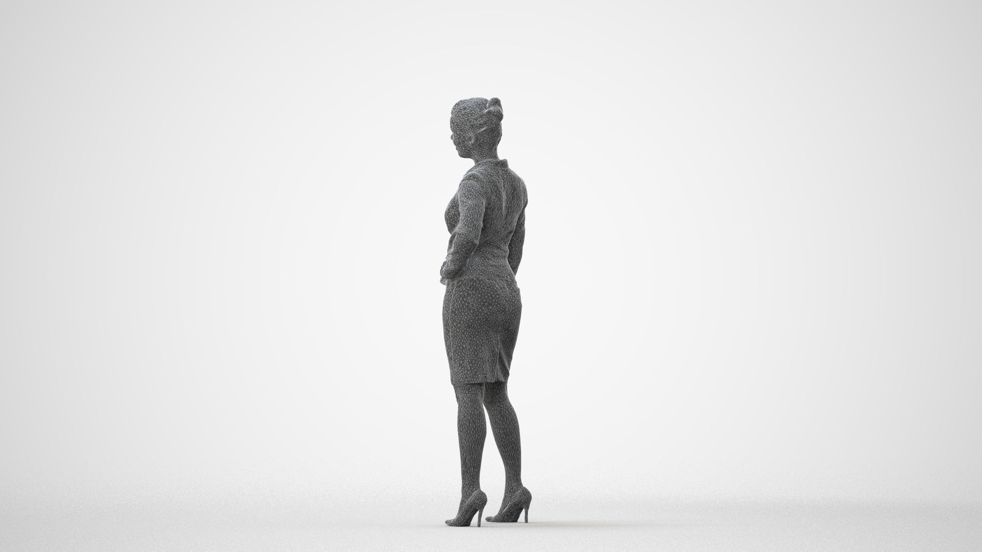 3D scanned woman business, photorealistic archviz people for Enscape and SketchUp, square thumbnail