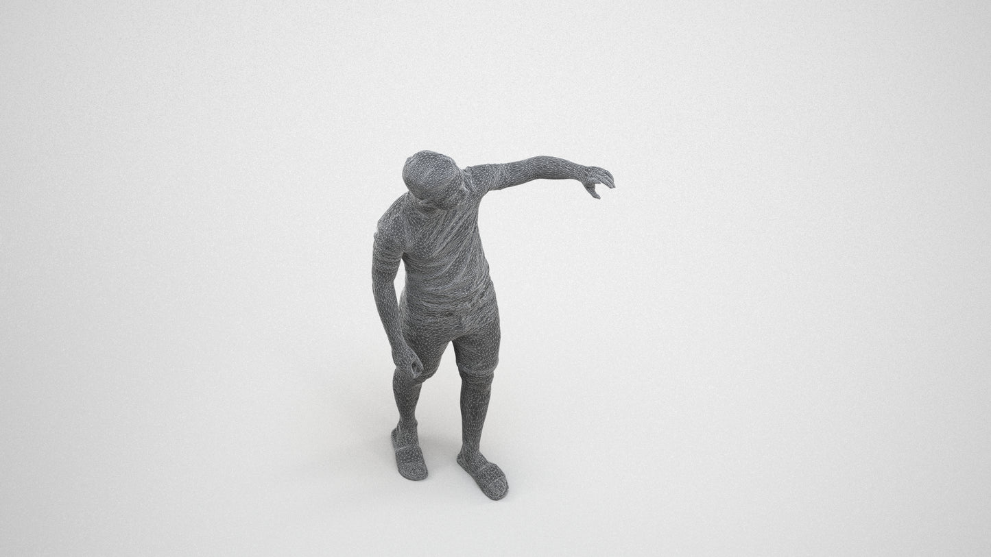 3D scanned boy kids casual, photorealistic archviz people for Enscape and SketchUp, wireframe three-quarter view