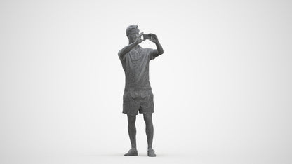 realistic 3D people man casual standing, render-ready for V-Ray and Corona, FBX OBJ, three-quarter front view render